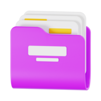 3D File Folder Icon with Documents png