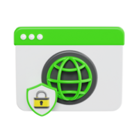 Web Browser with Secure Lock and Shield Icon png