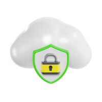 Secure Cloud with Lock and Shield png