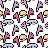 Chit chat abstract illustration seamless pattern. Hand drawn colorful seamless pattern. vector