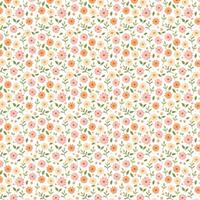 Vintage flower seamless pattern illustration. Retro psychedelic floral background art design. Groovy colorful spring texture, vector