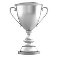A shiny silver trophy cup displayed on a website with a notification badge png