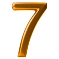 An image showing a glossy, 3D rendered number seven png