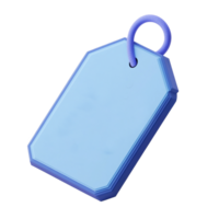 Blue Tags with Purple Loop A Minimalist 3D Rendering png