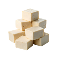 Stacked Cubes of Fresh Tofu on a Transparent Background png
