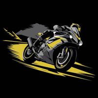 Dynamic motorcyclist design featuring vibrant yellow-black scheme vector