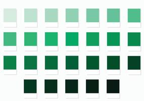 Color Palette 26 Emerald and Jewel Tone Green Shades - 3d, Light Pastel, Bright, Deep Dark Tones - with HEX Codes and Names, Colour Swatches, Scheme and Combinations vector