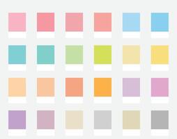 Color Palette 24 Pastel Colours - Cool, Warm, Neutrals, Light Tones - with HEX Codes and Names, Colour Scheme and Combinations vector