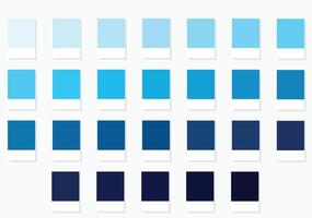 Color Palette 26 Cyan and Oceanic Shades - 3d Soft Airy to Rich Dark Blue Tones - with HEX Codes and Names, Colour Swatches, Scheme and Combinations vector