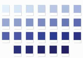 Color Palette 26 Denim and Washed Blue Shades - 3d Light Faded to Deep Dark Blue Tones - with HEX Codes and Names, Colour Swatches, Scheme and Combinations vector