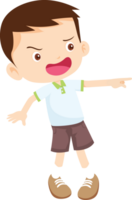 A boy who is in a bad mood and looks like he is going to fight. png