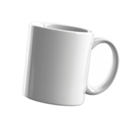 Empty white ceramic mug with smooth surface for branding and promotional use in design projects png