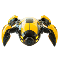 Futuristic Yellow and Black Robot Spider with Advanced Technology Features and Design png