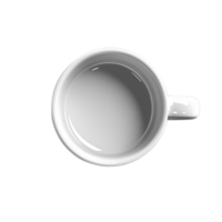 White Ceramic Coffee Mug Top View with Empty Space for Text on a Simple Background png
