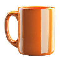 Shiny Orange Coffee Mug with Smooth Surface and Stylish Design for Home or Office Use png
