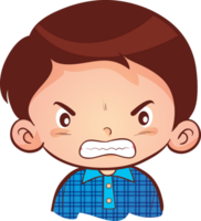 Image of the face of an angry boy png