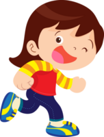 Pop art little girl laughing joyfully in a playground. png