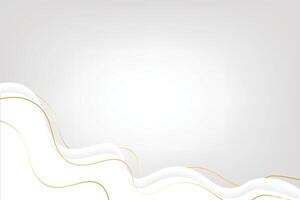 Grey background with golden and white wave lines vector