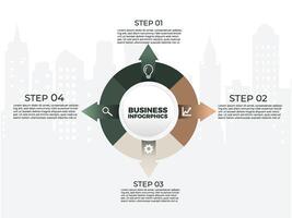 Four steps timeline infographic modern design vector
