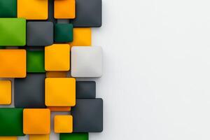 Colorful background with squares of different colors. The squares are arranged in a way that they form a pattern photo