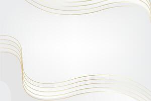 Minimal style white banner with golden wavy stripe vector