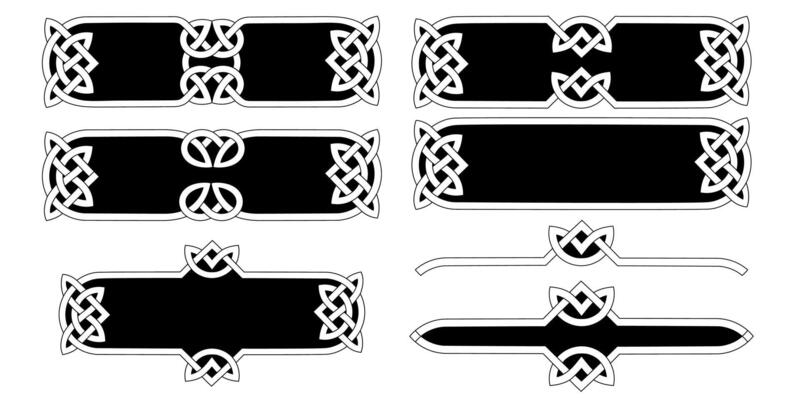 Celtic ornamental frames with knots northern Irish motif collection