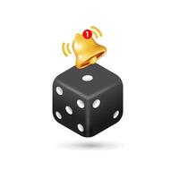 Mobile application icon dice and notification bell vector