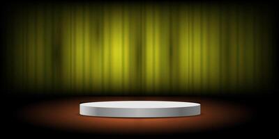 Vibrant abstract studio with stand,3d style vector