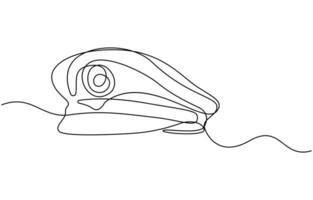 Captain sailor Hat one line drawing, vector