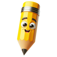 Smiling Cartoon Pencil with Expressive Face png