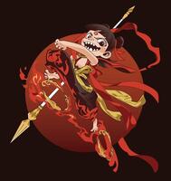 Nezha 2D Cartoon vector