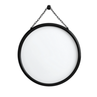 round black frame hanging on a chain on a transparent background png