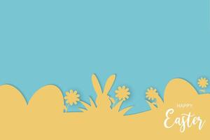 Easter background with cute Easter eggs in papercut vector