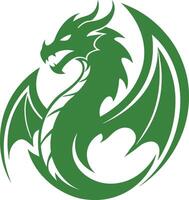 Dragon, its silhouette a striking symbol of power, strength, and fantasy, rendered in a bold, graphic style vector