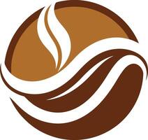 Coffee bean, elegantly combined with abstract flowing lines vector