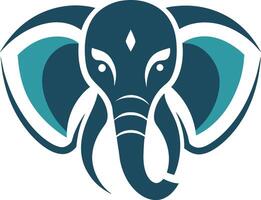 A minimalist illustration of an elephant head with a clean and modern design vector