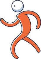 Figure in mid-stride, radiating vitality and movement with a clean, minimalist design and vibrant colors vector