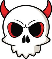 Spooky Skull with Horns design vector