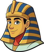Egyptian pharaoh, adorned with iconic headwear and a serene expression vector