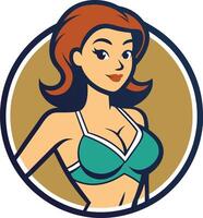 Elegant Lady in Bikini logo vector