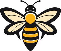 Honeybee, showcasing its iconic stripes and wings, a perfect representation of nature's little worker. vector