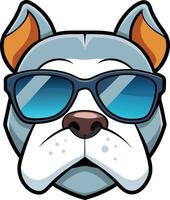 Bulldog wearing sunglasses Logo Mascot icon vector
