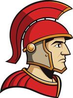 Roman warrior is depicted in profile, showcasing the iconic helmet, capturing the strength and valor of ancient times vector