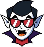 Vampire sporting cool sunglasses, offering a playful and modern twist on the classic creature of the night vector
