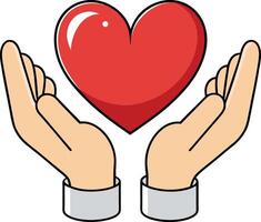 Red heart, a universal symbol of love, care, and compassion, conveys warmth and emotional connection vector