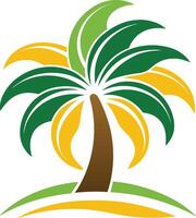 Palm tree, showcasing its iconic silhouette and lush foliage, evoking a sense of relaxation and escape. vector