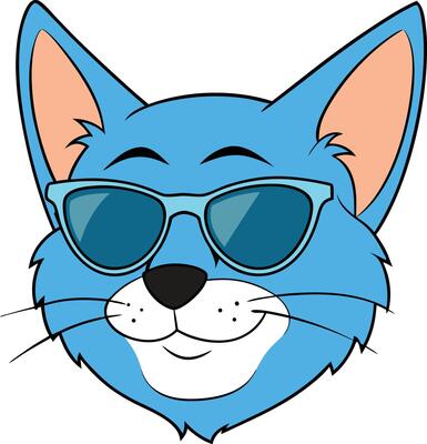 Cat, stylishly sporting sunglasses Logo Mascot icon