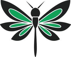 Dragonfly icon in a modern, graphic design vector