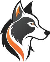 Wolf's profile, rendered with a modern aesthetic, showcases a dynamic blend of cool and warm hues vector