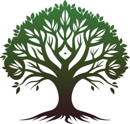Banyan tree logo mascot design
